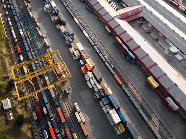 Containers Railways Aerial Views