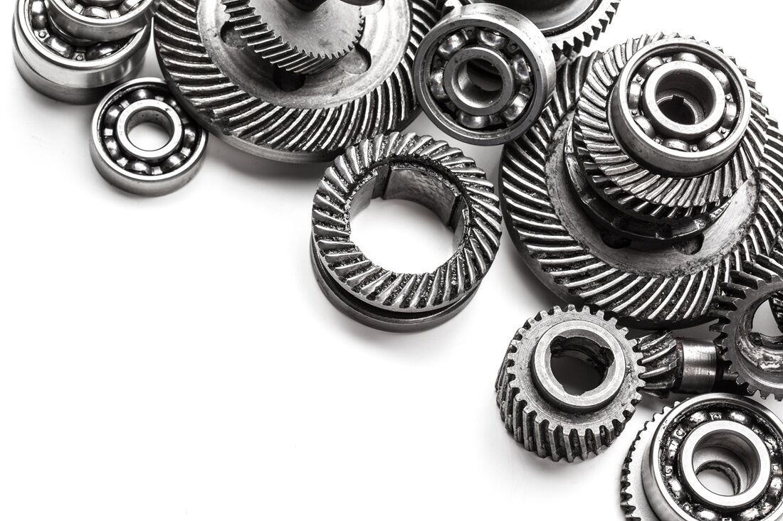 Gear Metal Wheels Isolated White Background